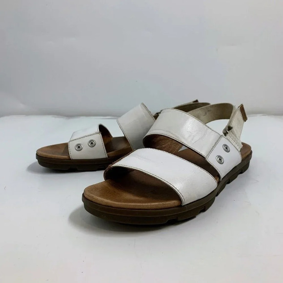SOREL Women's Torpeda Leather Two Strap Stretch Comfort Sandals Size‎ 10 - Picture 1 of 14